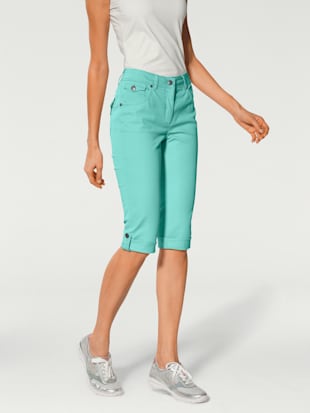 corsaire en jean coupe skinny - ashley brooke - turquoise