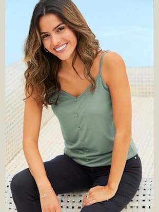 Débardeur spaghetti lot de 2 pratique - Vivance - Menthe, Noir