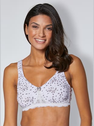Soutien-gorge large sans armatures bon. b, c, d, e - wäschepur - Blanc-taupe Imprimé