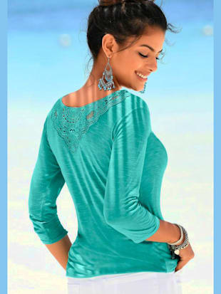 T-shirt à manches 3/4 lot de 2 t-shirts en dentelle - Beachtime - Menthe, Crème