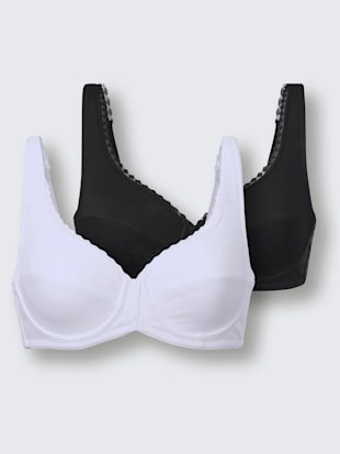 Soutien-gorge avec armatures bon. b, c, d, e - wäschepur - Blanc + Noir