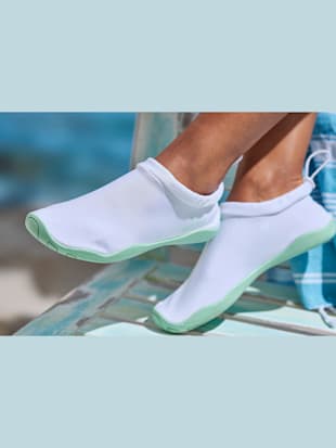 chaussures aquatiques matière imperméable - venice beach - blanc/vert menthe