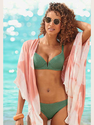 Maillot de bain à armatures qualité structurée élégante au look animal - JETTE - Vert