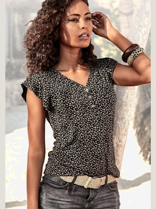 Débardeur lot de 2, imprimé mode et couleur unie - LASCANA - Noir, Marron