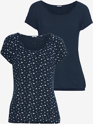 T-shirt à manches courtes lot de 2 t-shirts lascana - LASCANA - Marine