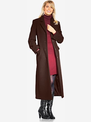 Manteau blazer coupe longue classique - Linea Tesini - Chocolat