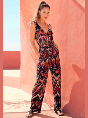 Combinaison haut chevauchant avec encolure en v - Buffalo - Rouge Imprimé