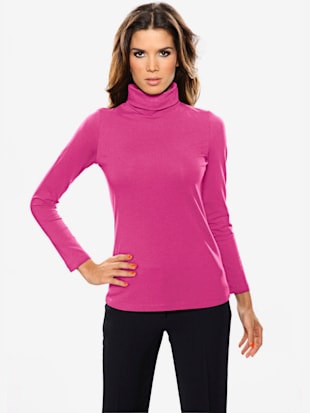 T-shirt col roulé basique incontournable avec col roulé - Best Connection - Fuchsia