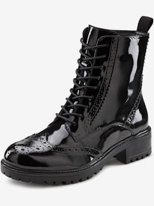 Bottines en cuir doux - LASCANA - Noir-brillant
