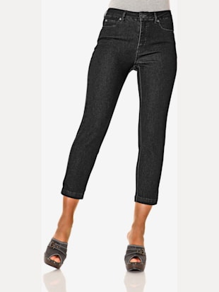 jeans effet ventre plat longueur 7/8 - ashley brooke - noir denim