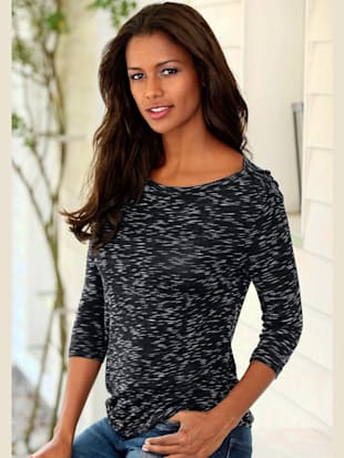 T-shirt lascana aux manches 3/4 - LASCANA - Noir