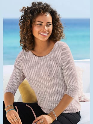 T-shirt à manches 3/4 lot de 2 pratique - Vivance - Taupe, Bleu