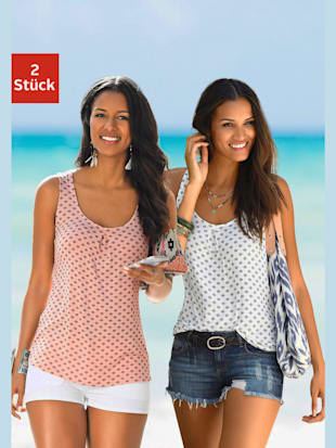 Lot de 2 débardeurs lascana - LASCANA - Rose, Crème