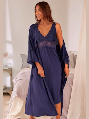 Élégant kimono avec détails en dentelle - LASCANA - Bleu Nuit
