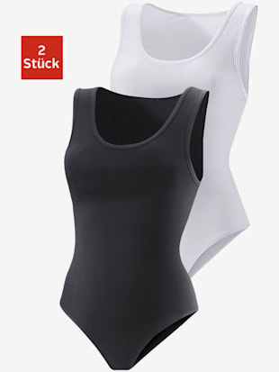 Body t-shirt lot de 2 combinés débardeurs vivance - Vivance - Noir, Blanc