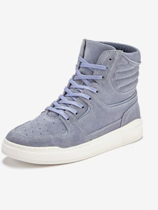 baskets sneakers montantes en cuir doux de qualité - elbsand - bleu