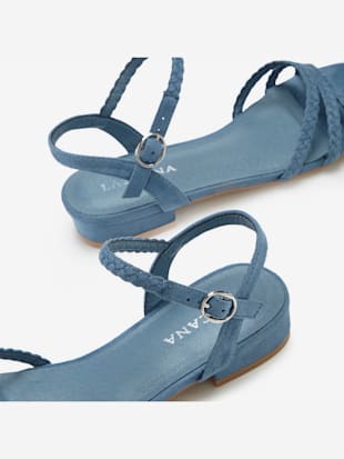 Sandales+brides+tressees+raffinees+-+LASCANA+-+bleu+clair