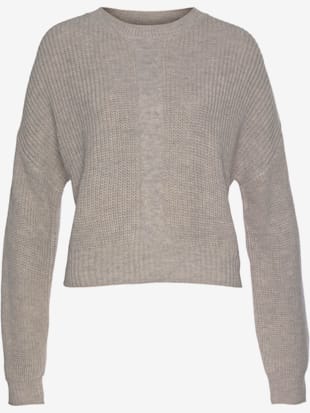 pull en tricot encolure haute - lascana - sable chiné