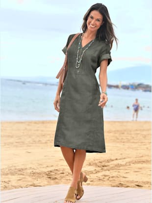 Robe col v et 2 poches raglan verticales - Collection L - Modalova