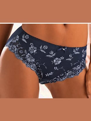 Slip avec dentelle brodée - LASCANA - Marine