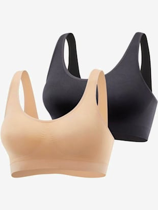 Soutien-gorge bralette bralette sans coutures, très confortable, lot de 2 - petite fleur - Caramel +