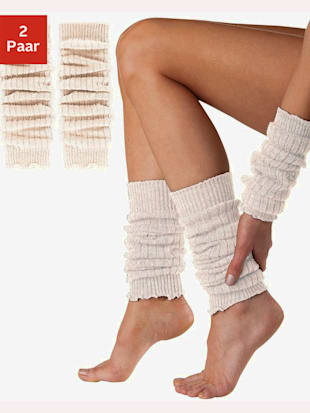 Jambières deux paires de manchettes – conviennent pour les bras et les jambes - Lavana - Écru