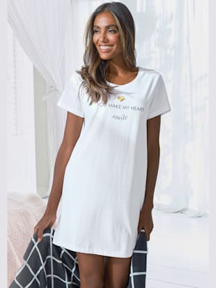 chemise de nuit t-shirt de nuit avec imprimé devant - vivance dreams - blanc