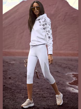 Sweatshirt à capuche imprimé léopard - Bench. - Blanc-léopard