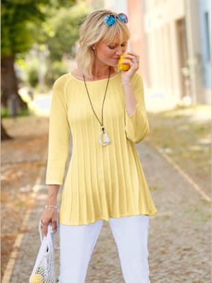 Pull encolure ronde viscose douce et fluide - - Citron