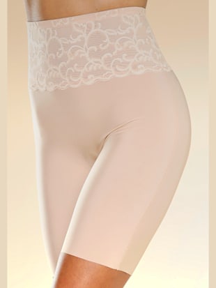 Slips modelants panty long féminin et modelant avec large ceinture en dentelle - LASCANA - Marron To