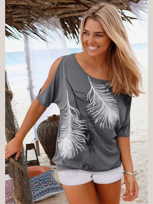 T-shirt de plage imprimé - LASCANA - Gris Imprimé
