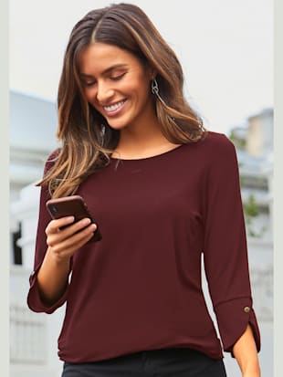 T-shirt à manches 3/4 t-shirt vivance à encolure ronde - Vivance - Mûre