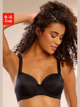 Soutien-gorge à coques classique avec bordure fine en dentelle - LASCANA - Noir