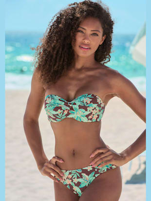 Maillot de bain bandeau à armatures motif floral – chaque pièce est unique - s.Oliver - Marron-menth