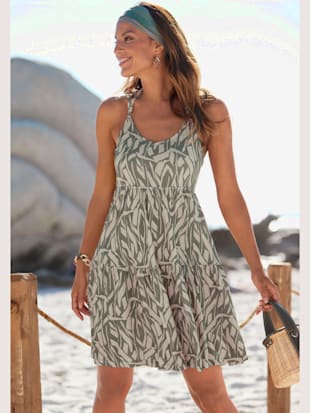 Robe en jersey encolure en v dégagée - Buffalo - Kaki-sable Imprimé