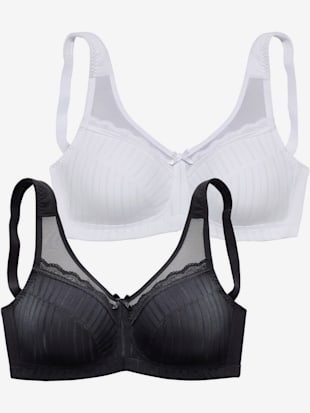 Soutien-gorge large soutien-gorge classique avec dentelle florale et maille douce - petite fleur - N