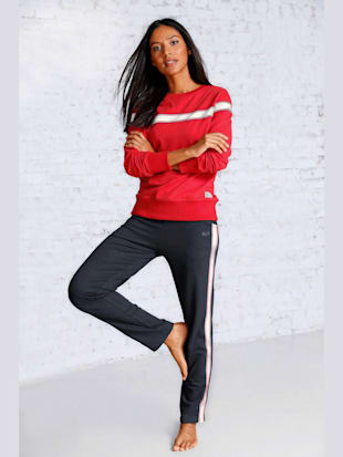 Sweatshirt à rayures - H.I.S - Rouge