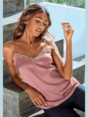Débardeur spaghetti qualité satin légère - LASCANA - Rose