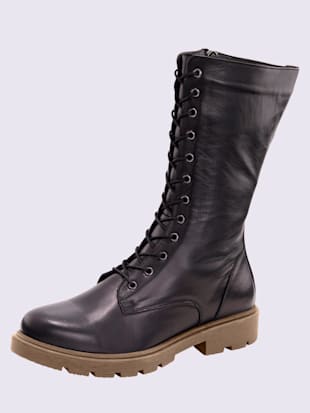 Bottes à lacets cuir nappa de vache - - Noir