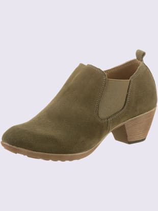 Bottines cuir velours de vache. - - Kaki