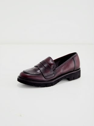 Trotteurs cuir de vache légèrement brillant - - Bordeaux