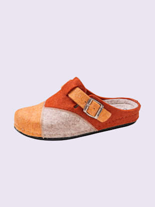 Chaussons feutre de laine - - Orange