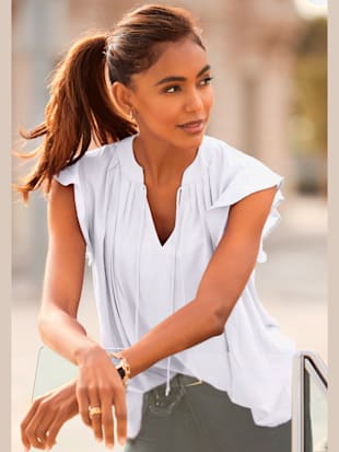 Chemisier petit col - LASCANA - Blanc