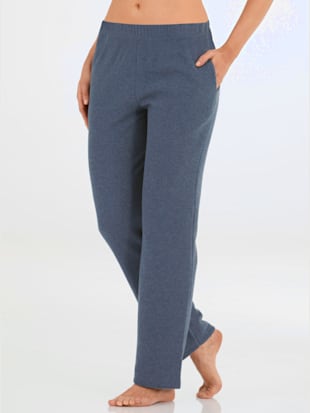 pantalon en flanelle taille élastique - plantier - bleu chiné