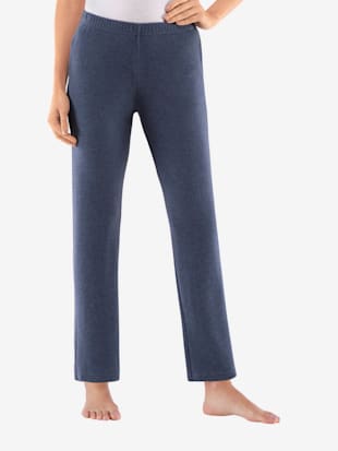 pantalon en flanelle taille élastique - plantier - bleu chiné
