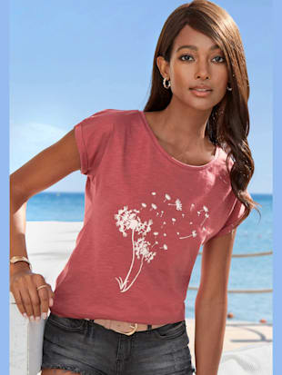 T-shirt vivance avec imprimé fantaisie devant - Vivance - Mûre