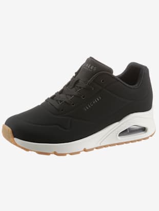 Sneakers compensées trotteurs unis tendance, semelle à coussin d'air - Skechers - Noir