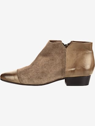 Bottines cuir de bœuf nappa et velours - - Taupe