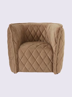 Fauteuil avec piqûres sellier et capitonnage passepoil - helline home - Taupe