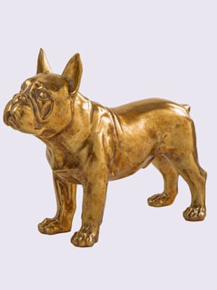 Chien décoratif bouledogue figurine chien, représentation fidèle - helline home - Couleur Doré